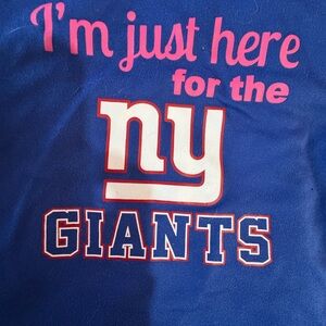 NFL NY Giants Royal Blue Tee with Pink and White Graphics